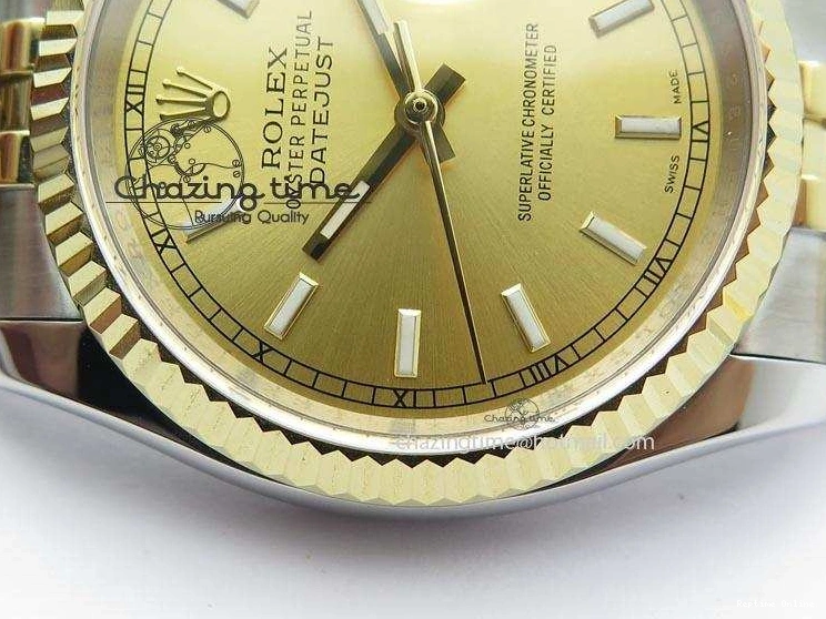 0415 MultiPurpose DateJust 116234 BP Best Edition SS YG Gold Dial On SS Bracelet A2824 V 3942